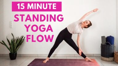 15 min STANDING YOGA FLOW | Yoga without mat | Yoga with Uliana
